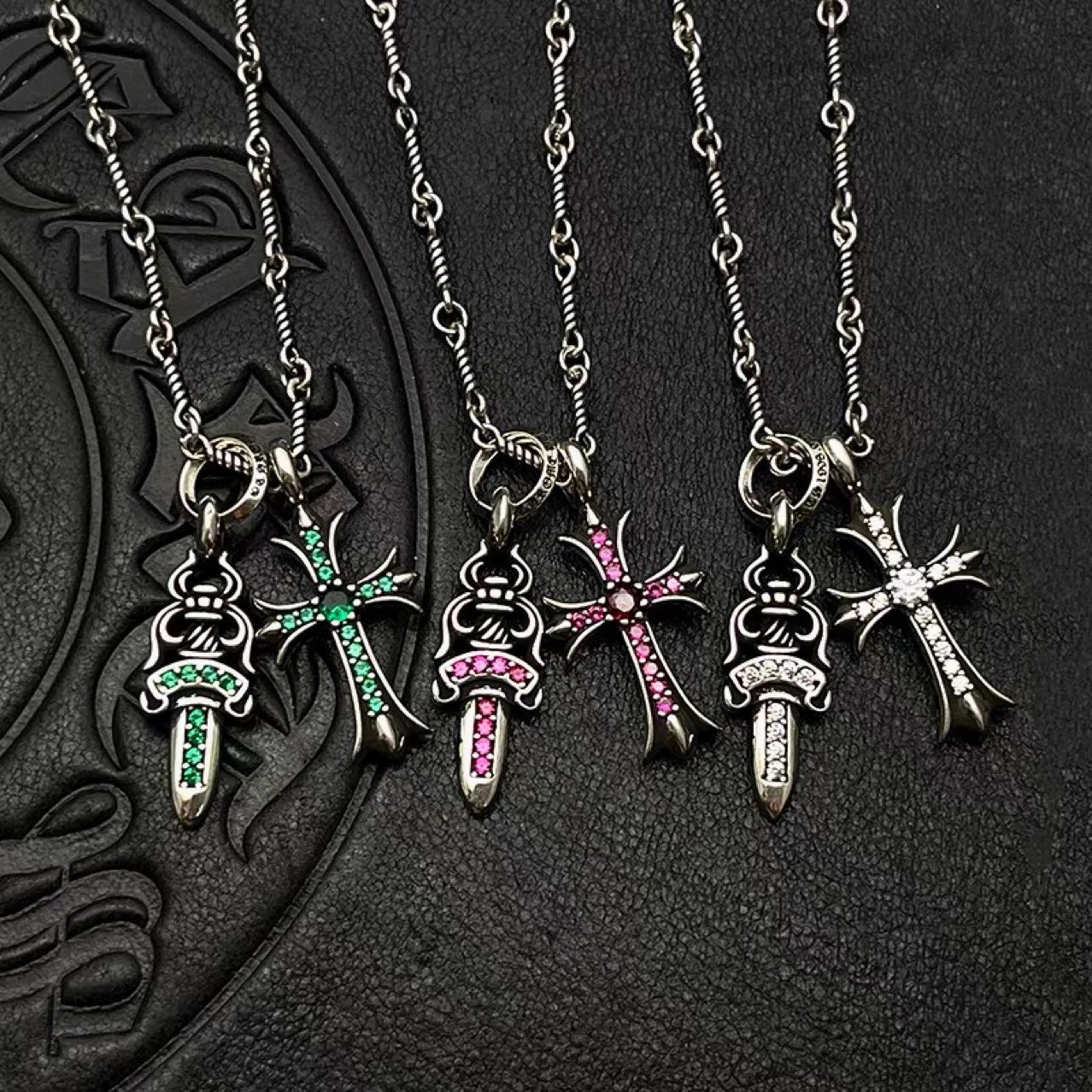 Chrome Hearts Dagger and Cross Pendant Necklace Silver Jewelry - 2