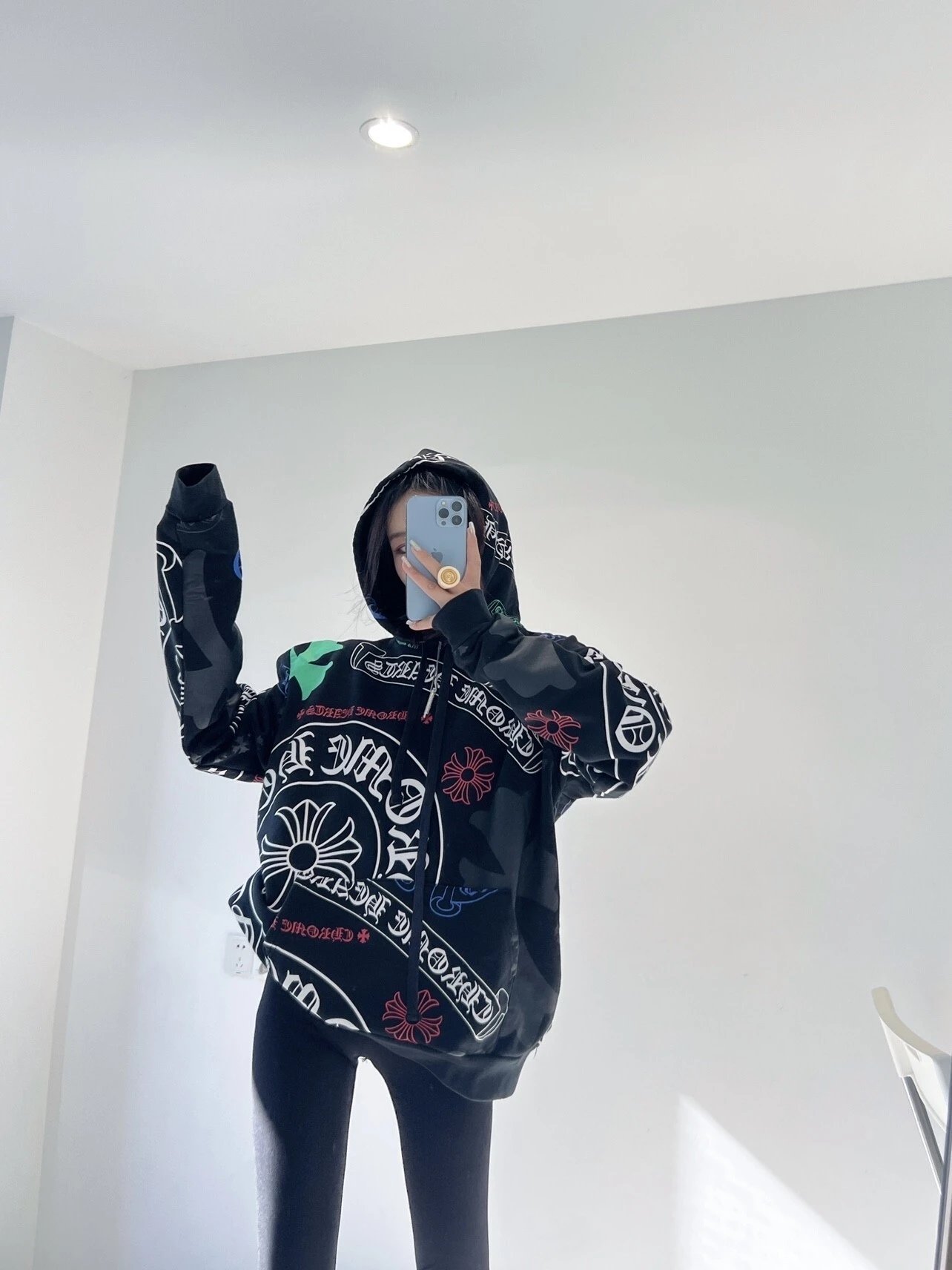Chrome Hearts Cross Motif Knit Sweater Black with Red Embroidery - 33