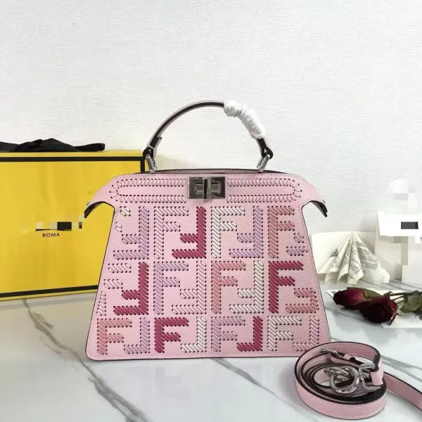 Fendi Peekaboo ISeeU Multicolor Woven Leather Handbag - 5
