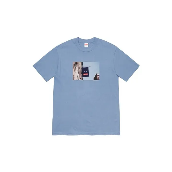 Supreme Flag Photo Print Light Blue T-Shirt - 1