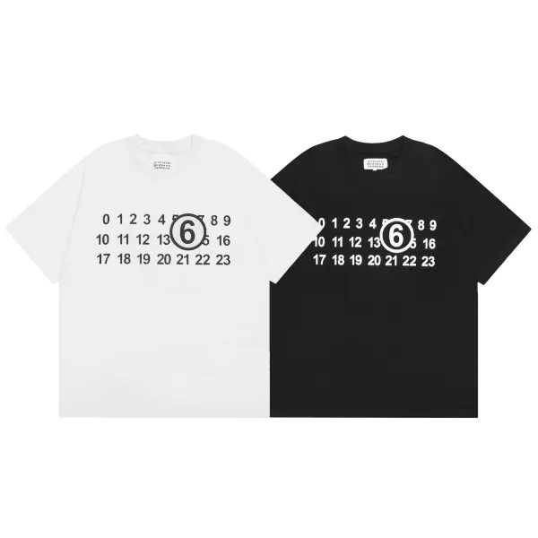 Maison Margiela Calendar Print Oversized T-Shirt Black - 9