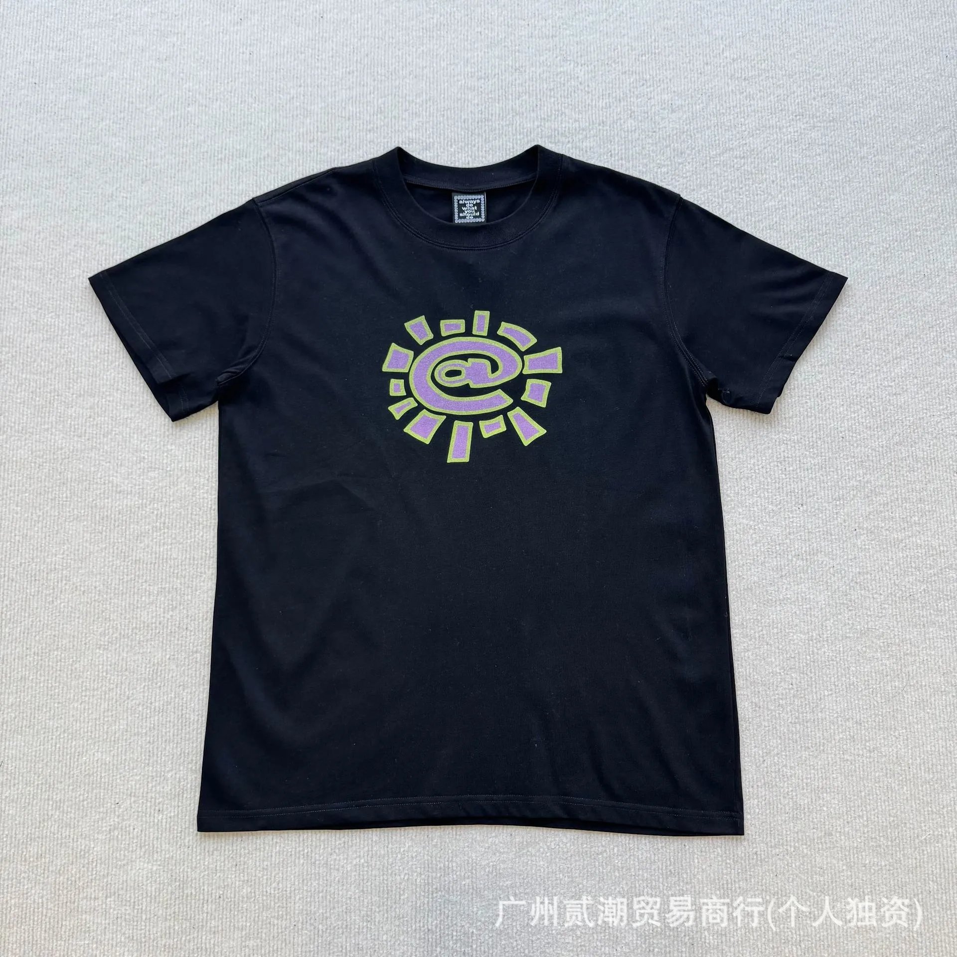 AD04 Black Print Purple Green