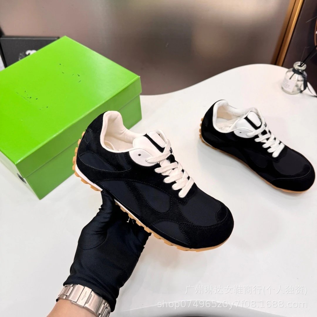 Design Runner Sneakers Navy Blue Light Blue Yellow Suede Sneakers - 9