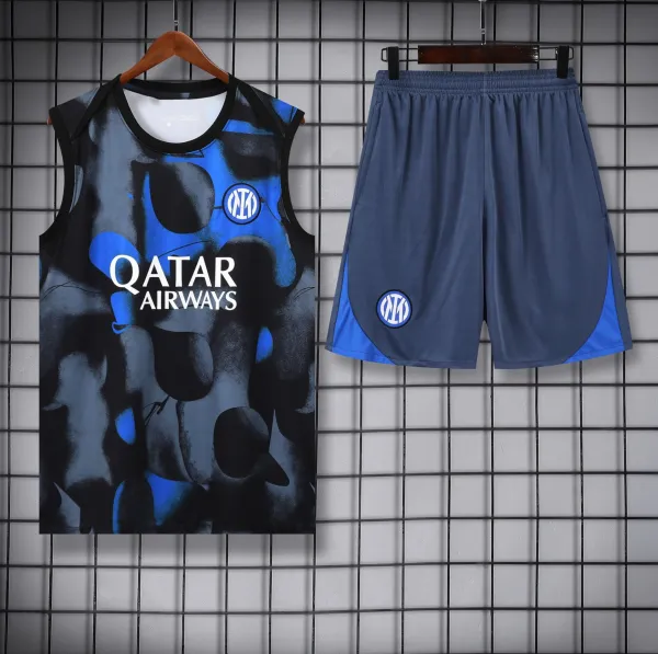 Inter Milan Training Vest and Shorts Set Blue Multicolor Activewear - 1