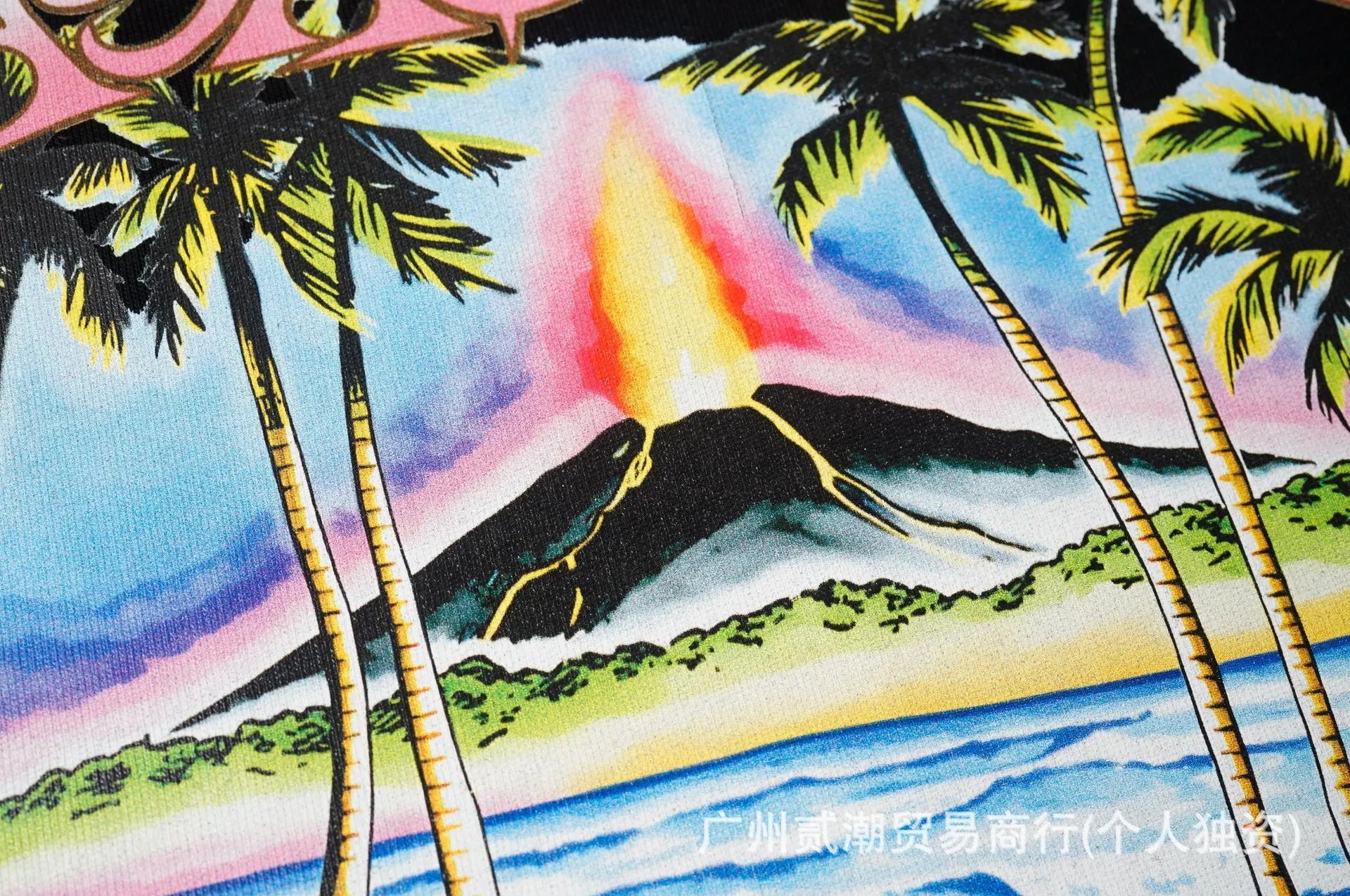 Casablanca Wave & Flame Graphic Black T-Shirt - 14