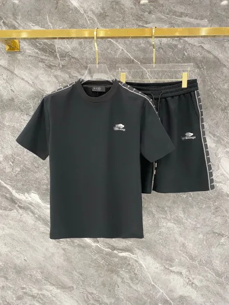 Balenciaga Logo-Embroidered Black Track Set - 1