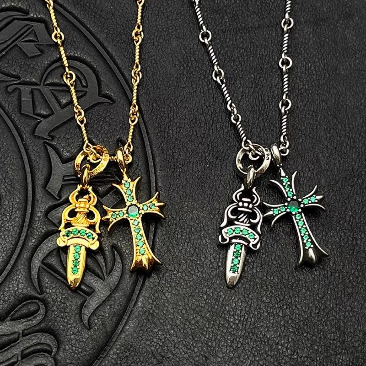 Chrome Hearts Dagger and Cross Pendant Necklace Silver Jewelry - 5