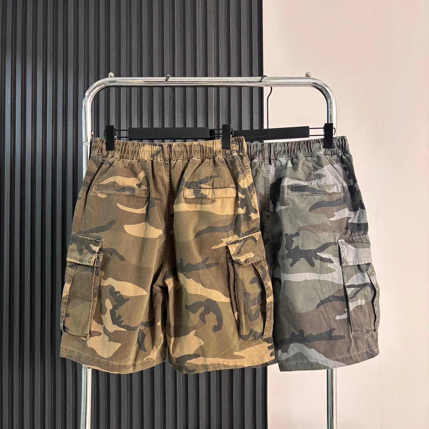 Stone Island Camo Cargo Shorts Army Green - 3