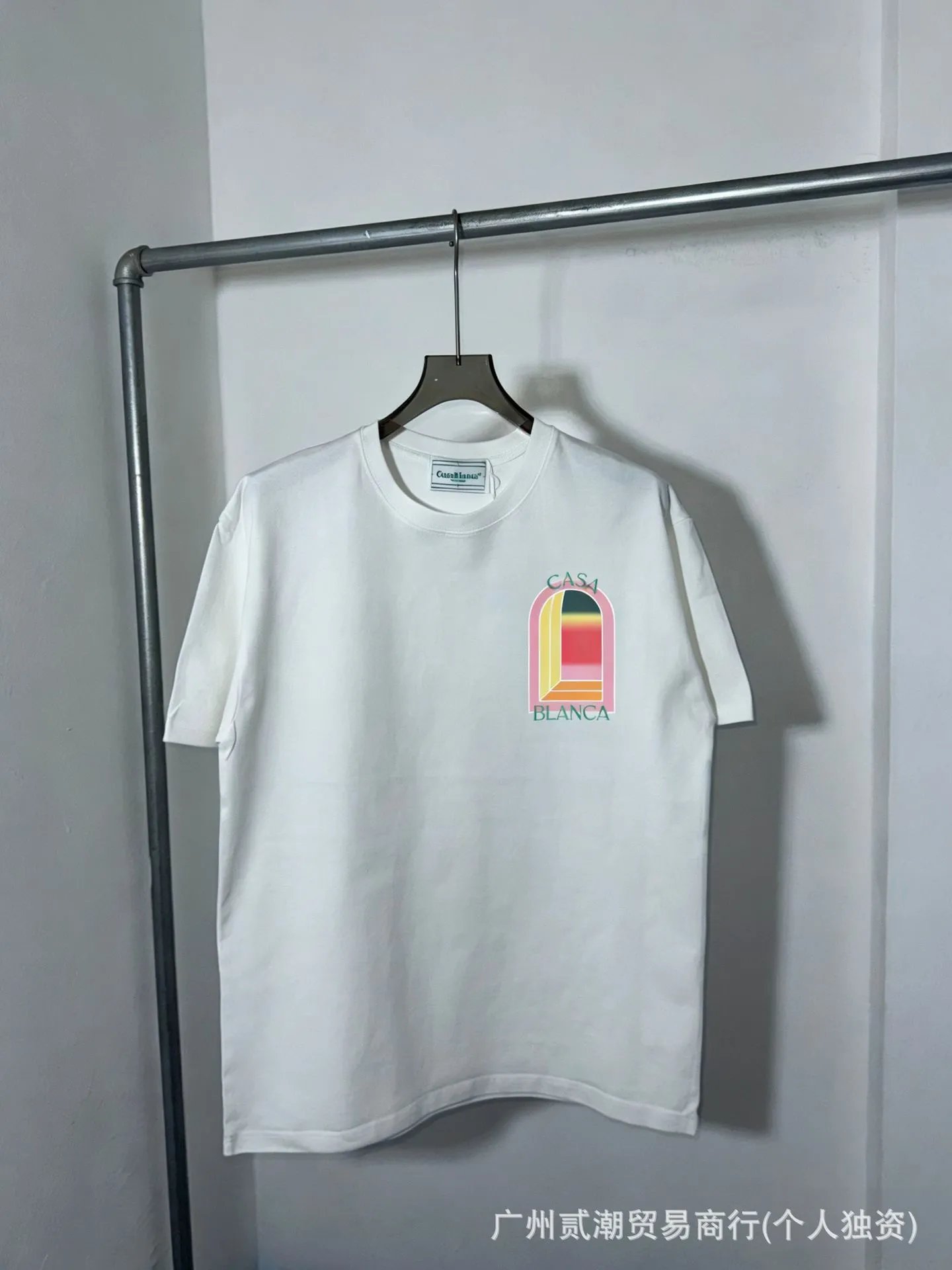 Casablanca T-Shirts Graphic-Print Crewneck — C-131 white