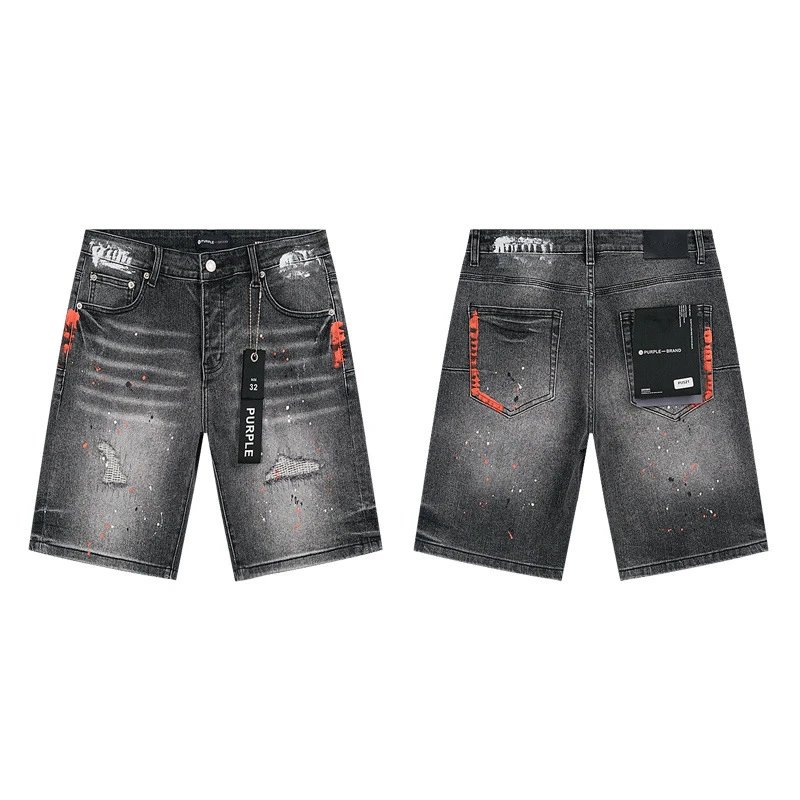 Amiri Logo-Print Distressed Denim Shorts Blue - 14