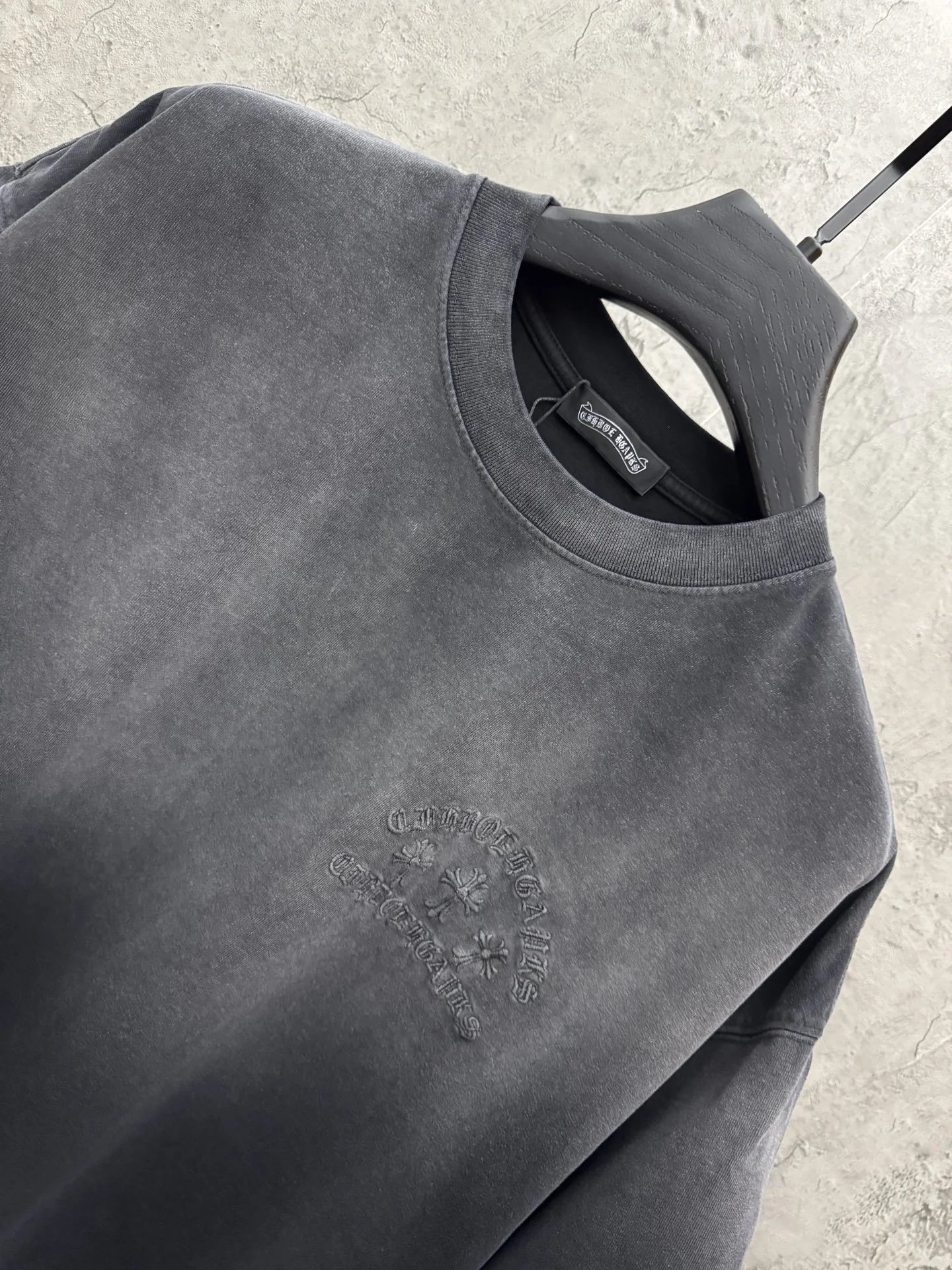 Chrome Hearts Embroidered Washed Black T-Shirt - 5