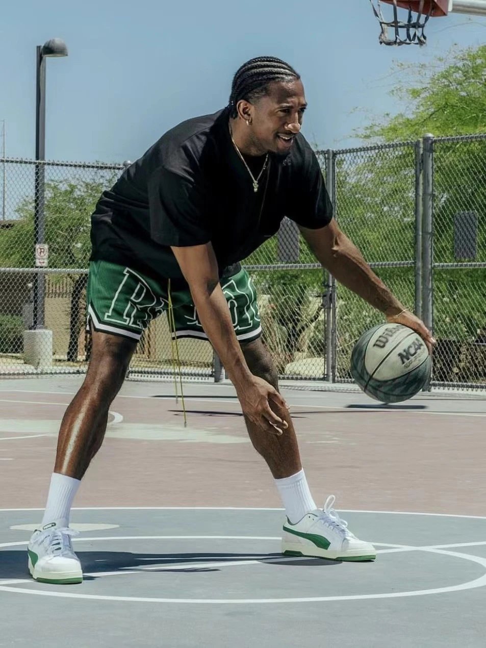 Rhude Mesh Basketball Shorts Green - 24