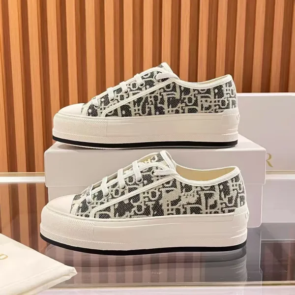 Dior B23 Tweed Platform Sneakers Black and White Chunky Sneakers - 14