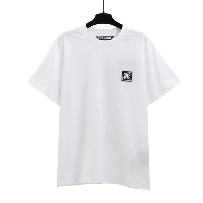 Palm Angels Logo Embroidered White T-Shirt - 55