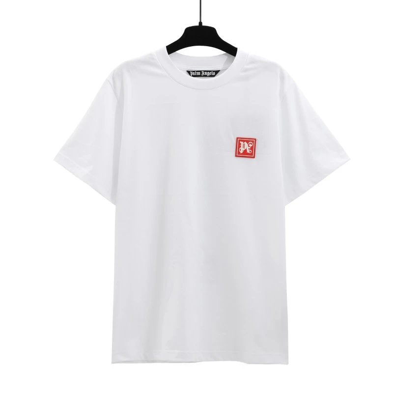 Palm Angels Logo Embroidered White T-Shirt - 53