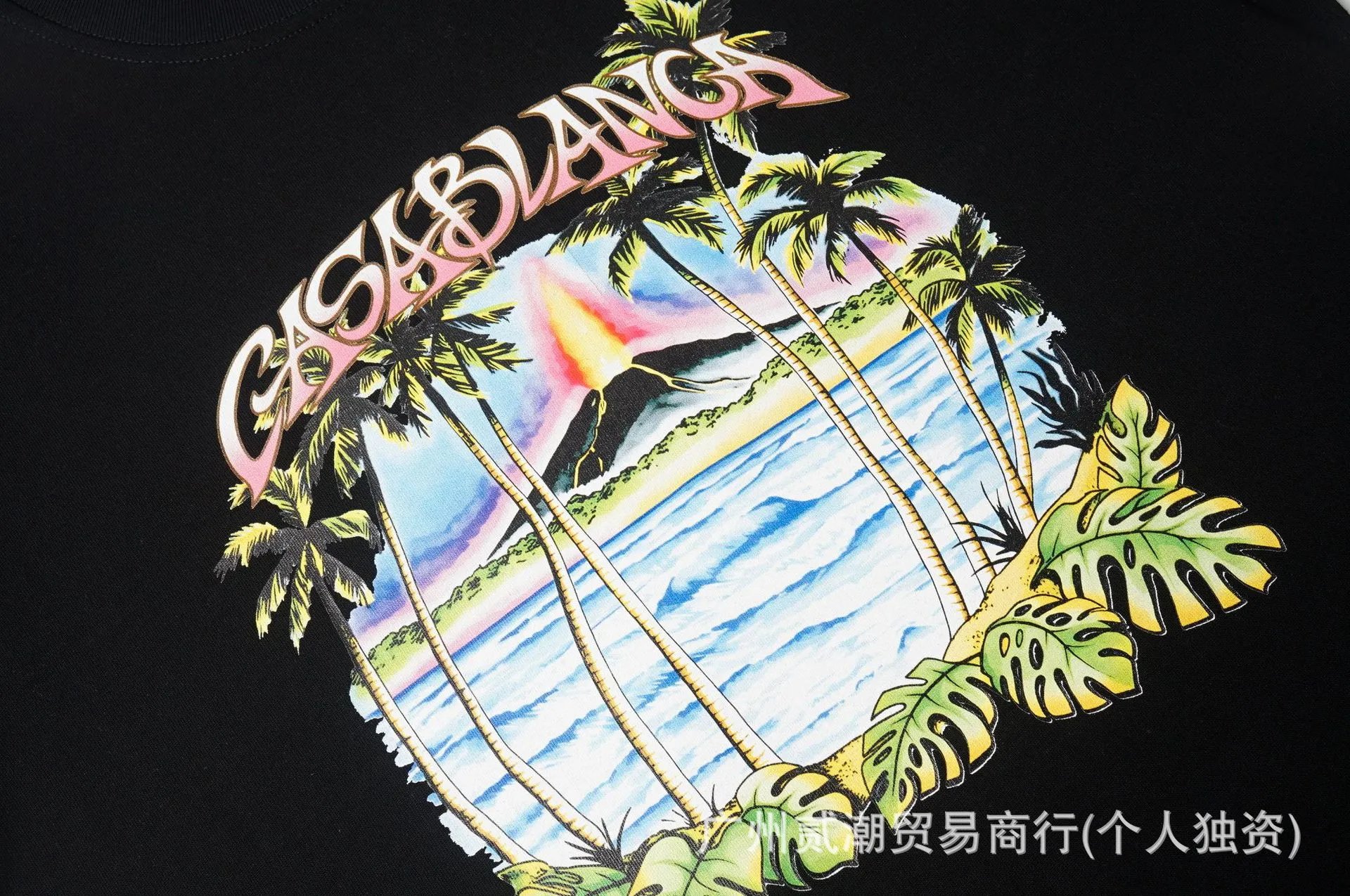 Casablanca Wave & Flame Graphic Black T-Shirt - 10