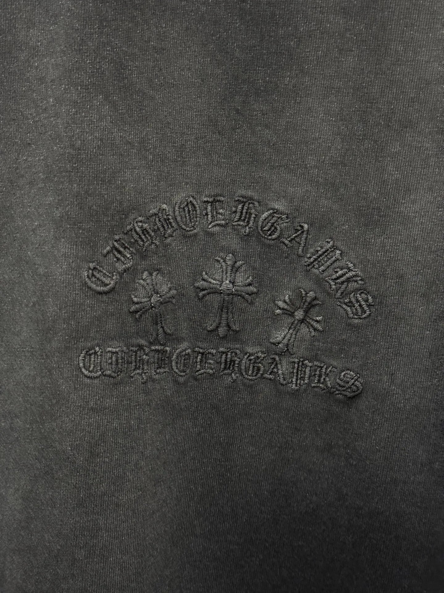Chrome Hearts Embroidered Washed Black T-Shirt - 8