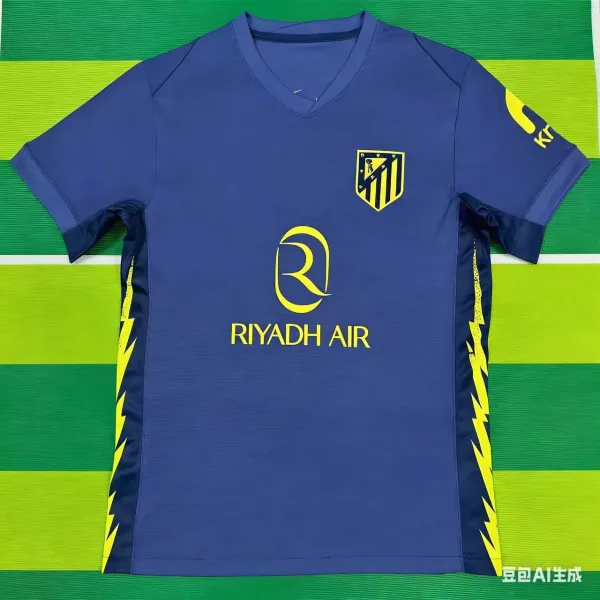 Atlético Madrid x Riyadh Air 2024-25 Third Jersey Blue-Yellow - 1