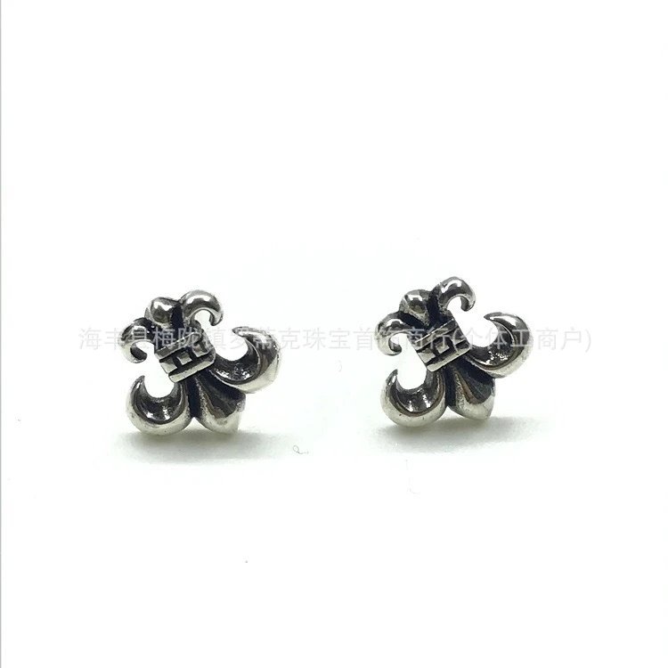 Design Floral Scroll Stud Earrings Silver Jewelry - 11