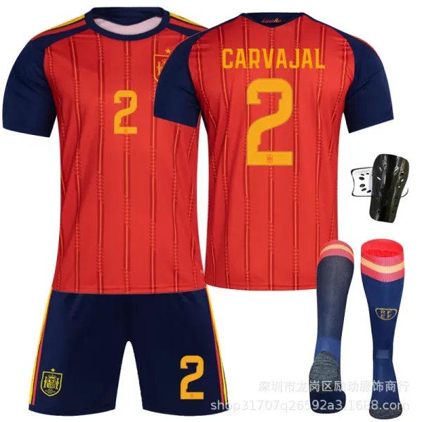 Design Spain National Team Home Kit Red / Navy Jersey Shorts Socks Set Sets - 15
