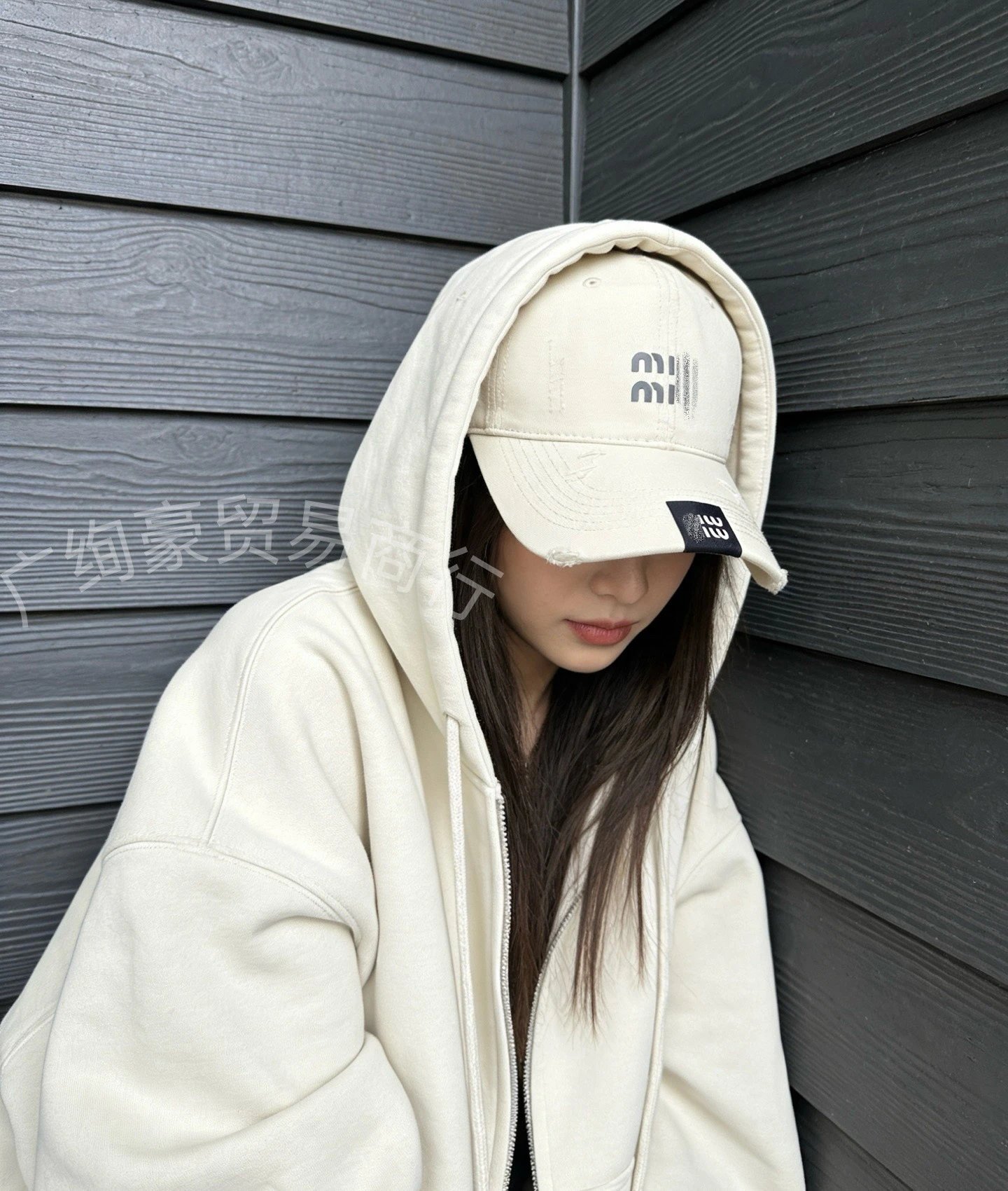 Design Distressed Logo Baseball Cap Gray - 3
