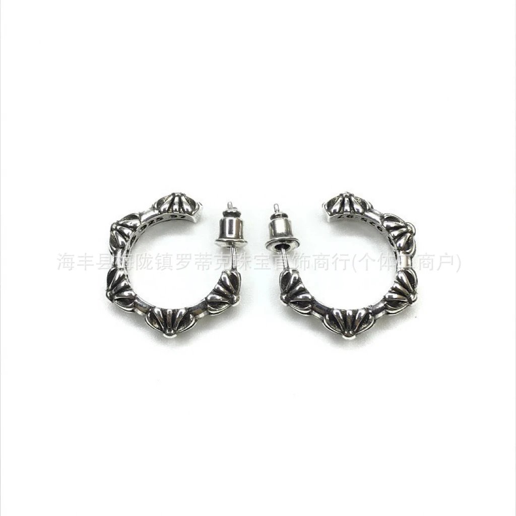 Design Floral Scroll Stud Earrings Silver Jewelry - 20