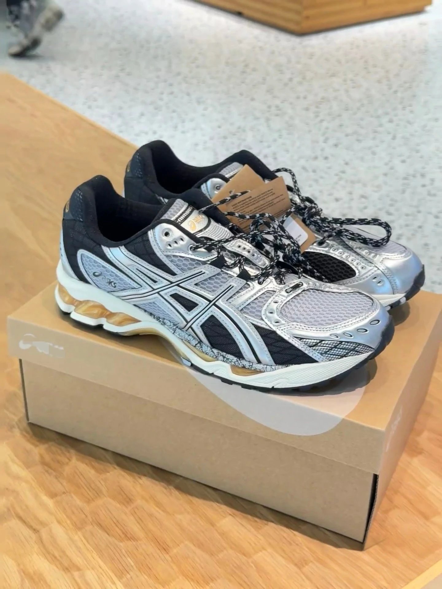 Asics Gel-Nimbus 14 Silver Beige Running Shoes - 12