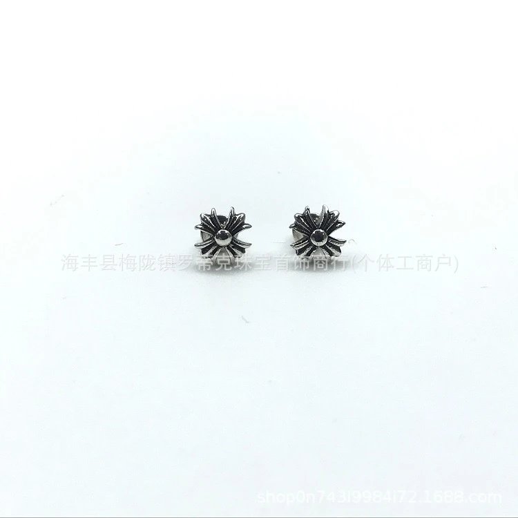 Design Floral Scroll Stud Earrings Silver Jewelry - 29