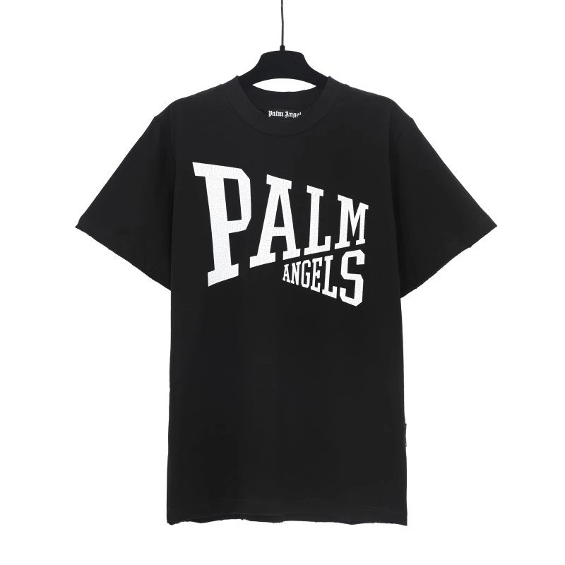 Palm Angels Logo Embroidered White T-Shirt - 29