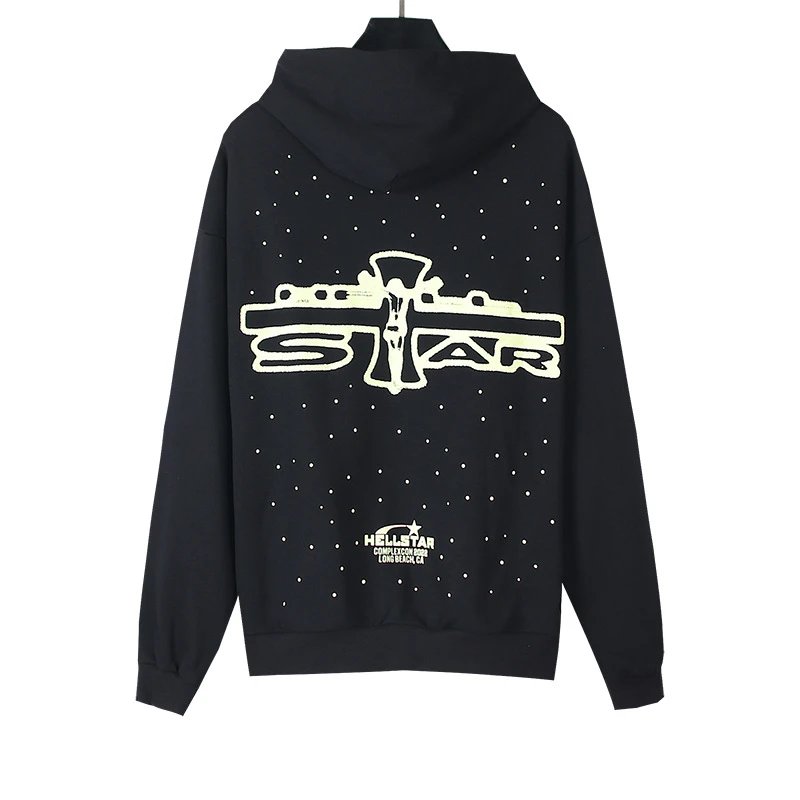 Hellstar X-Star Sports Graphic Hoodie Black with Neon Green - 13