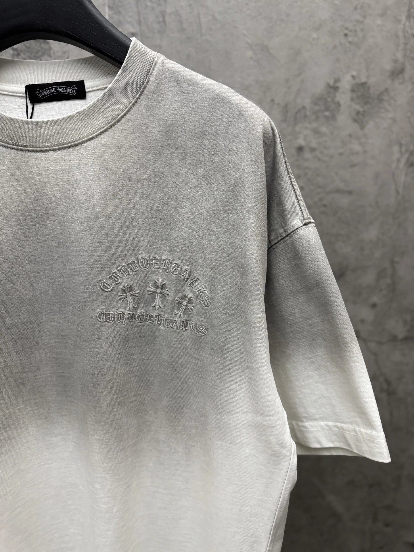 Chrome Hearts Embroidered Washed Black T-Shirt - 16