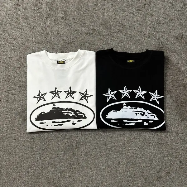 Design Four Stars Island Logo Black T-Shirt - 4