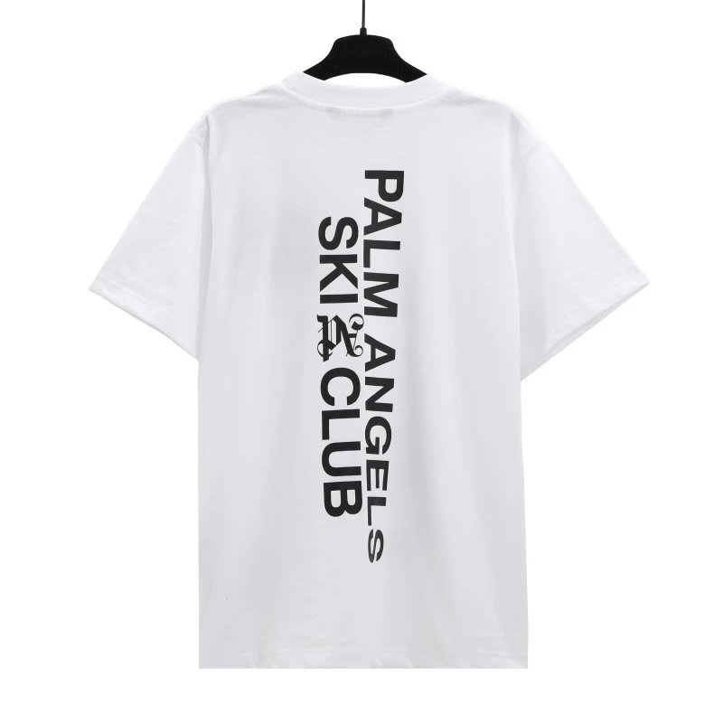 Palm Angels Logo Embroidered White T-Shirt - 54