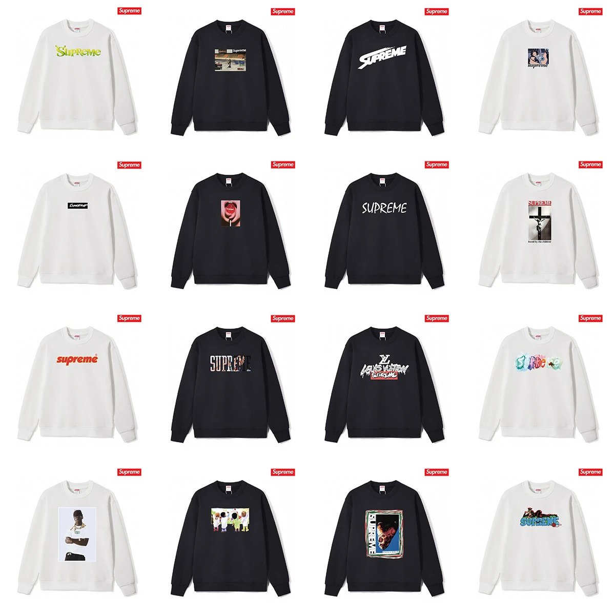 Supreme Graphic Print Crewneck Sweatshirt Unisex