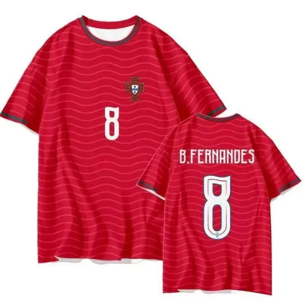 Portugal National Team Bernardo Silva #10 Jersey Red T-Shirt - 6