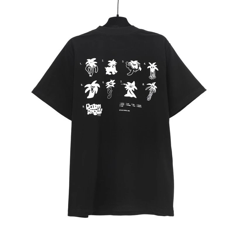 Palm Angels Logo Embroidered White T-Shirt - 14