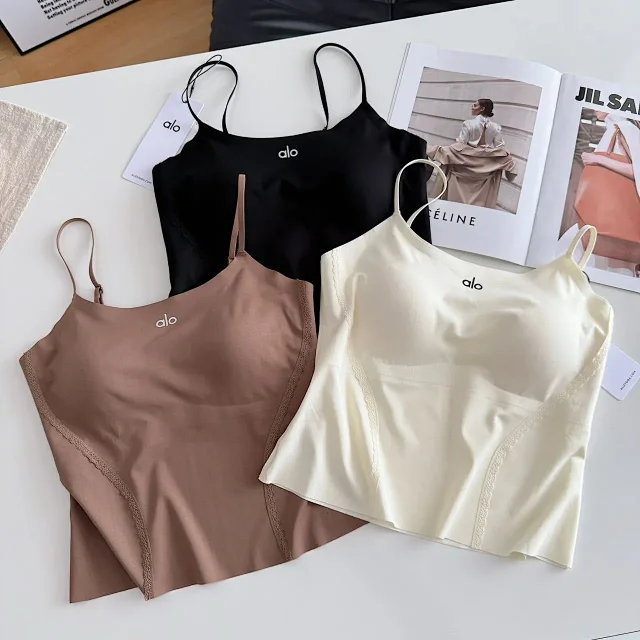 Alo Underwear Lace-Trim Camisole with Padded Cups product detail image 1