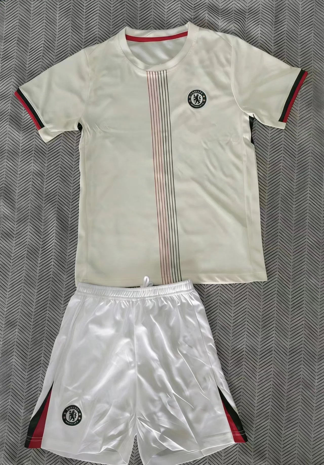 Inter Milan Home Kit Black and Blue Striped Jersey and Shorts Set - 10