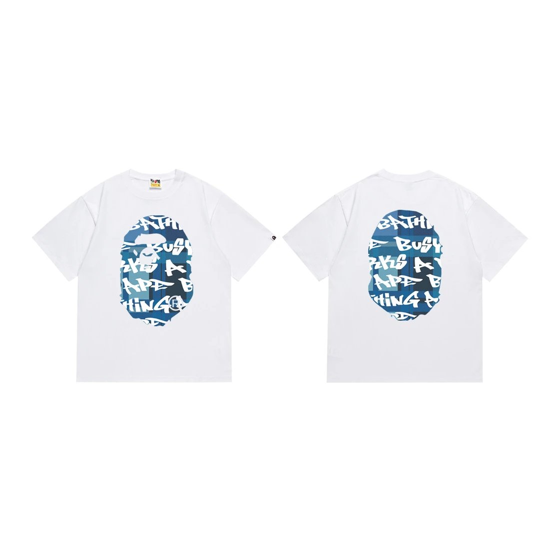 A Bathing Ape Pixel Camo Ape Head White T-Shirt - 11