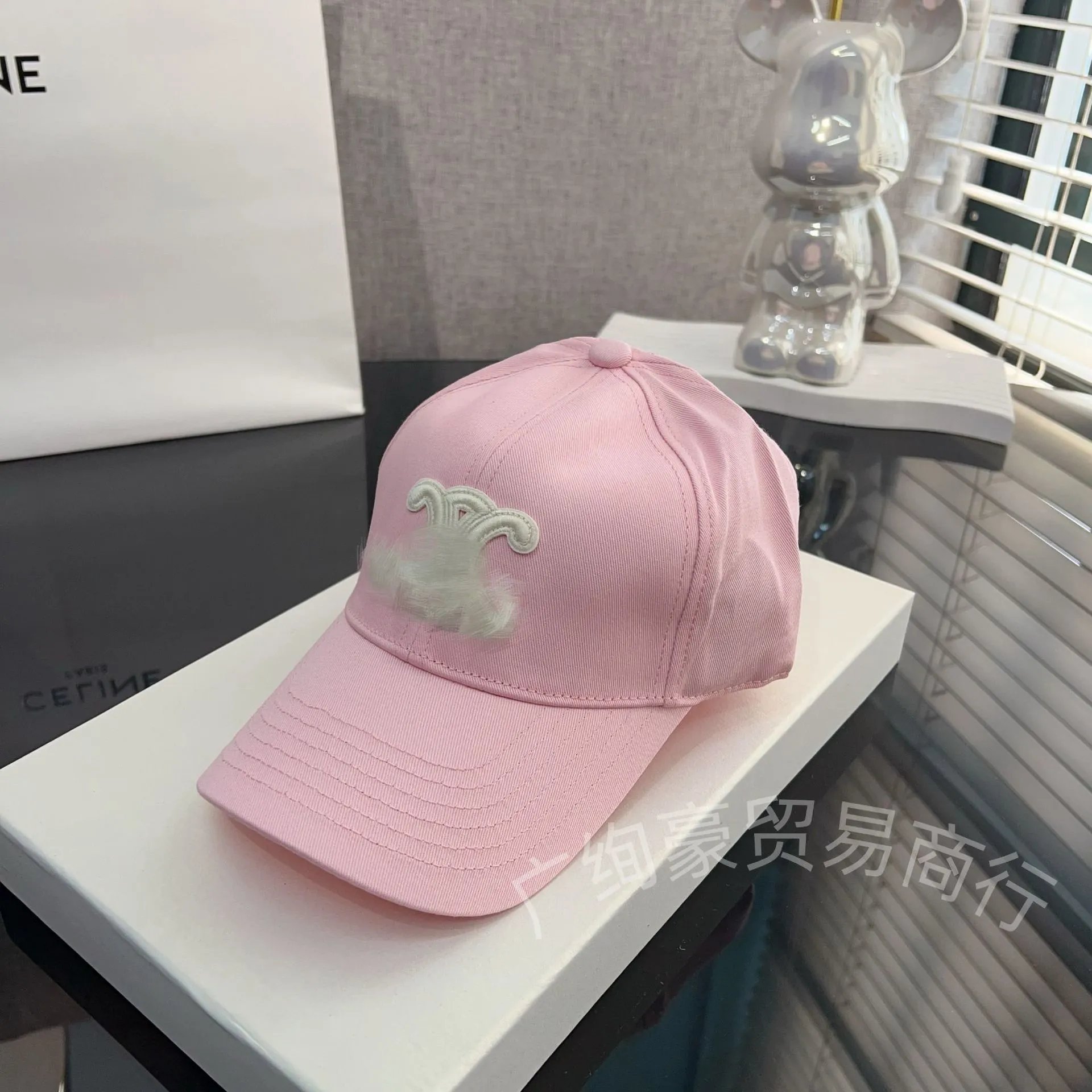 Design Abstract Ink Print White Baseball Cap - 17
