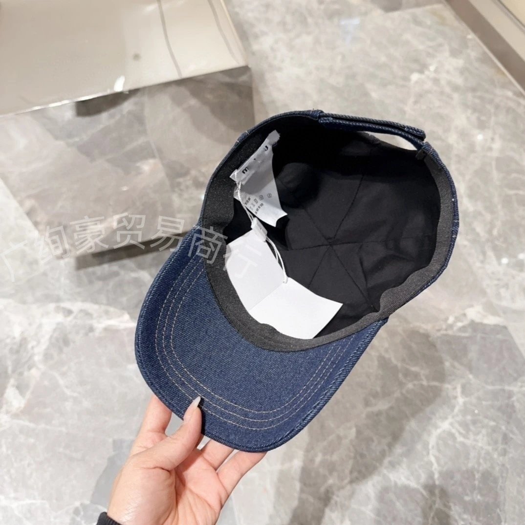 Miu Miu Denim Baseball Cap Black Hats - 5