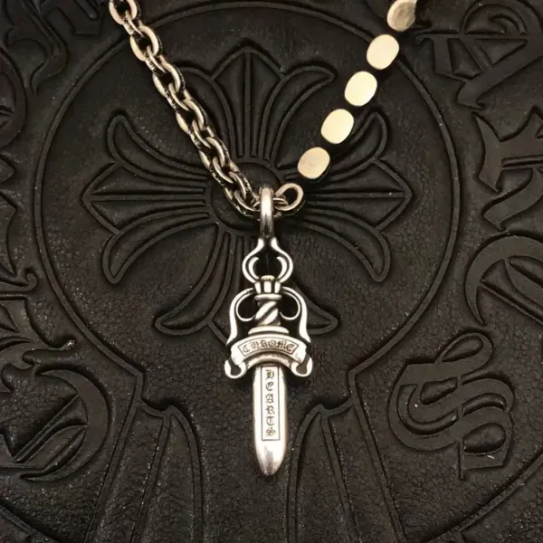 Chrome Hearts Sword Pendant Necklace Silver Jewelry - 1
