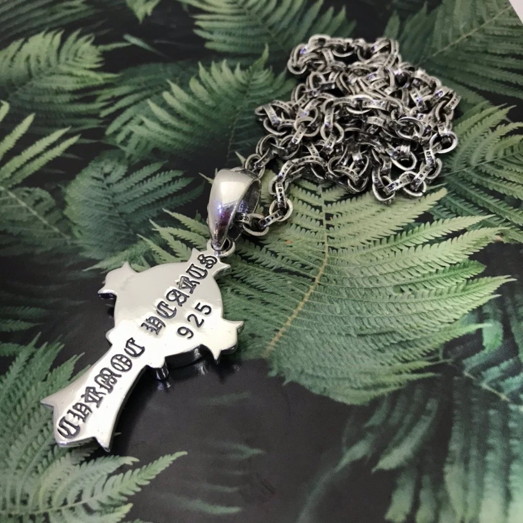 Chrome Hearts Cross Pendant Necklace Silver Jewelry - 5
