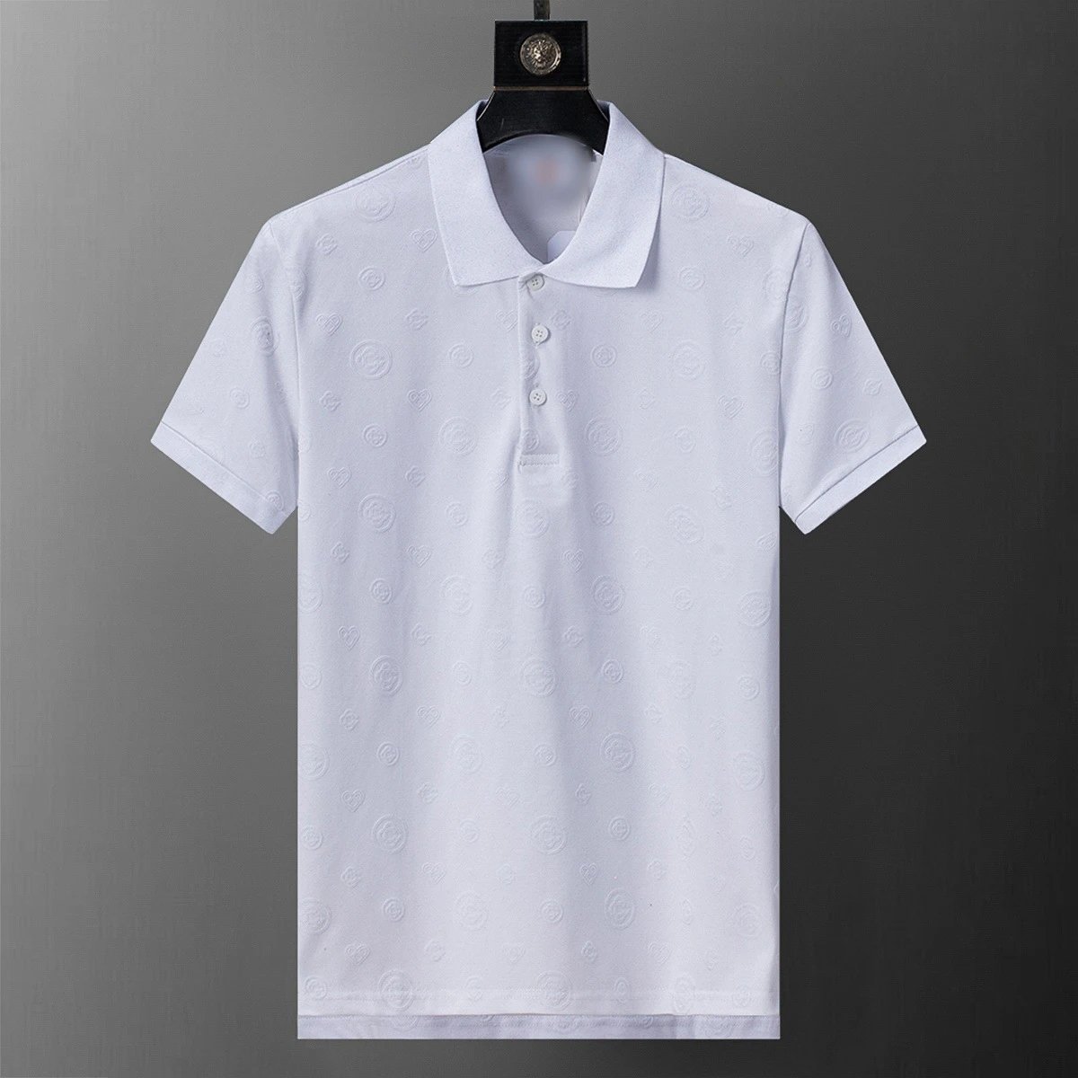 Louis Vuitton Shirts Short-Sleeve Monogram Polo Shirt — white 30163