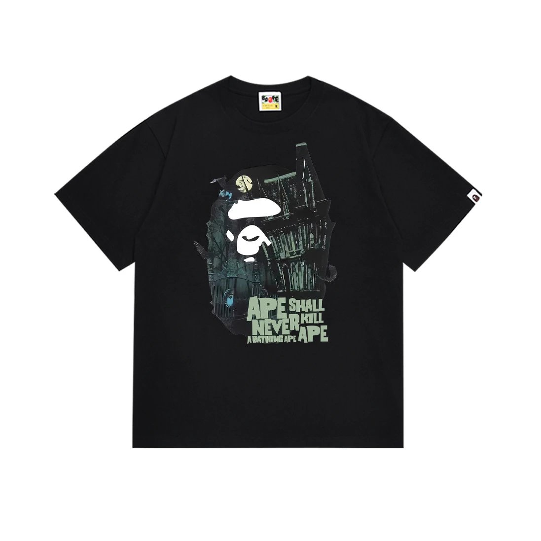 A Bathing Ape Busy Works Circle Logo Black T-Shirt - 26
