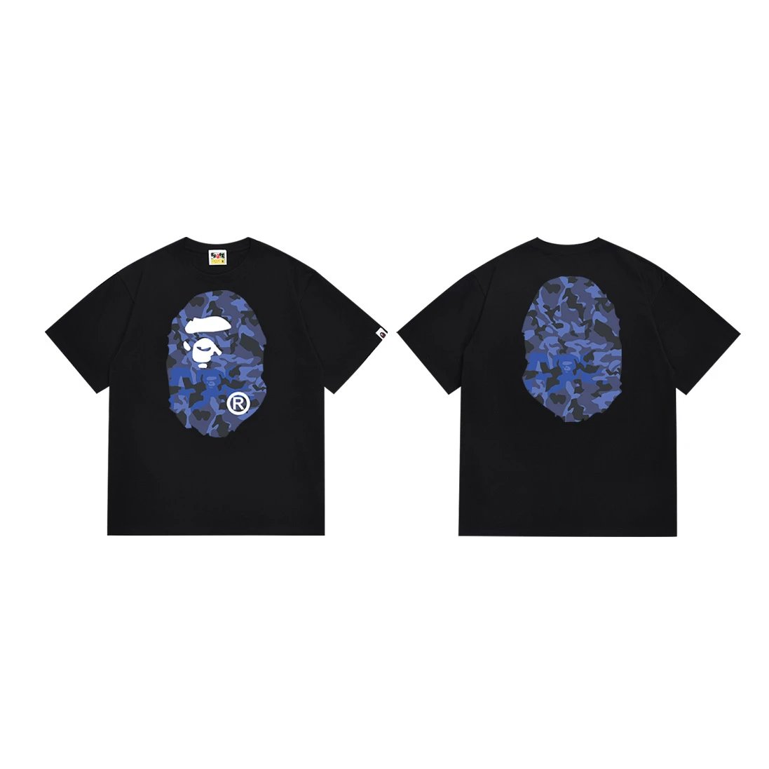 A Bathing Ape Pixel Camo Ape Head White T-Shirt - 34