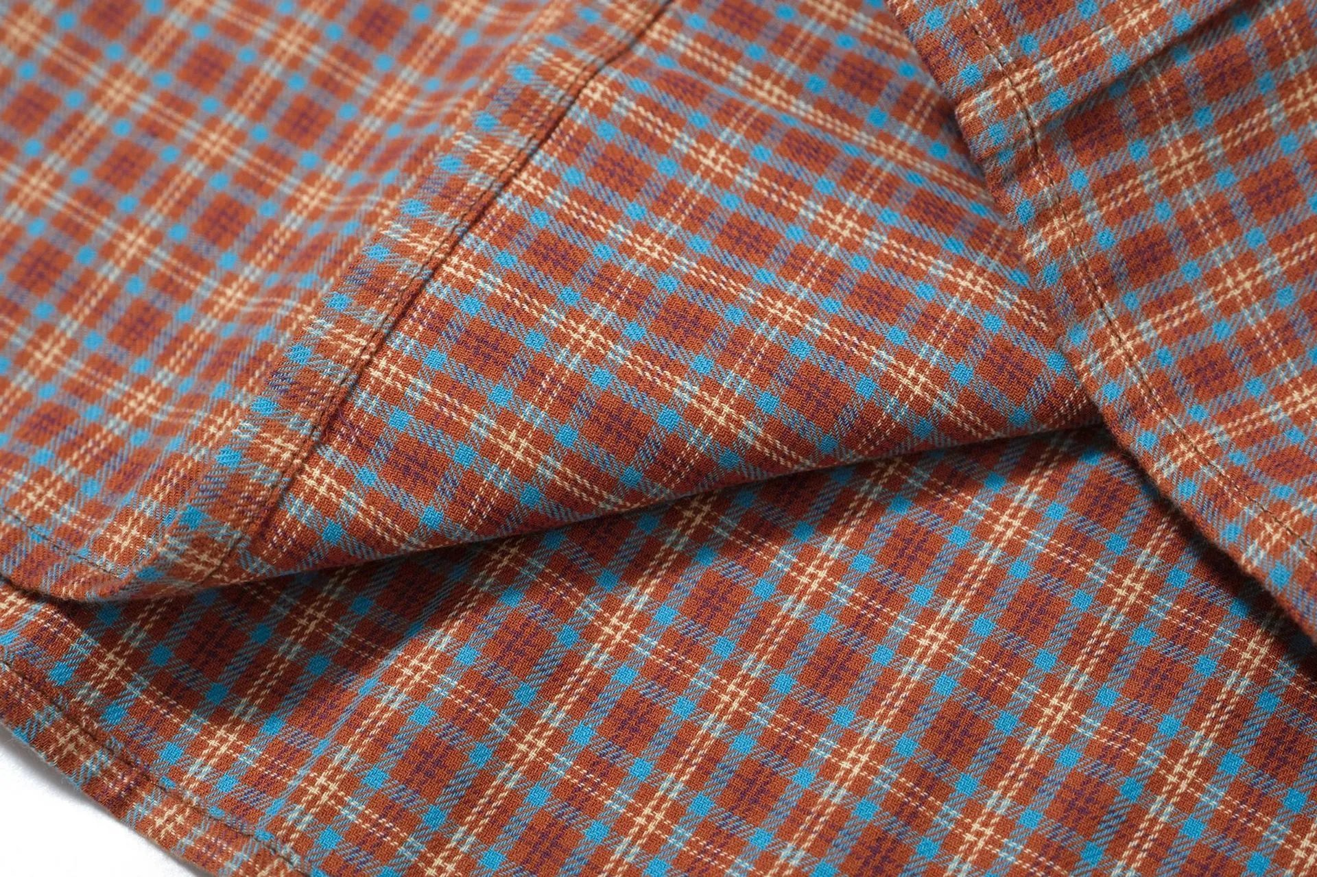 Acne Studios Plaid Shirt with Contrast Sleeves Red Beige - 17