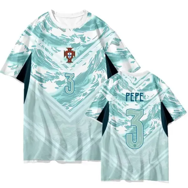 Portugal National Team Pepe #3 Wave Print Jersey - 1