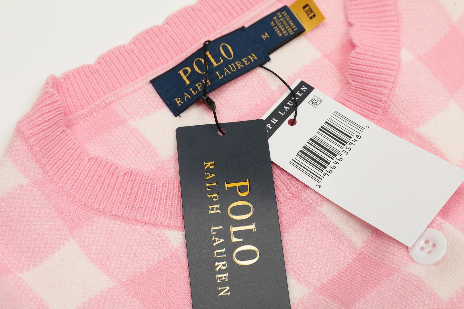 Polo Ralph Lauren Gingham Check Cardigan Yellow - 6
