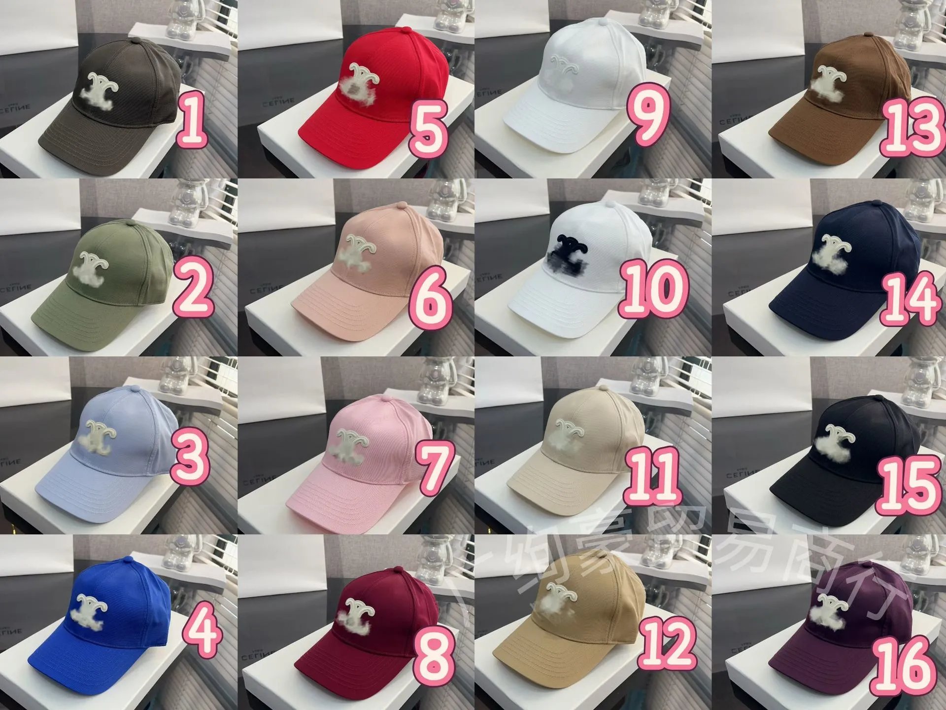 Design Abstract Ink Print White Baseball Cap - 3
